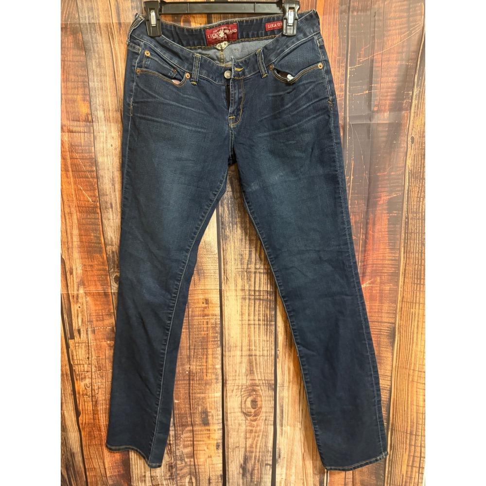 Lucky Brand Lola Straight Jeans Womens 6/28 Dark Wash Denim Blue Pants 80334